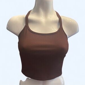 Born Primitive Brown Ribbed Crop Top